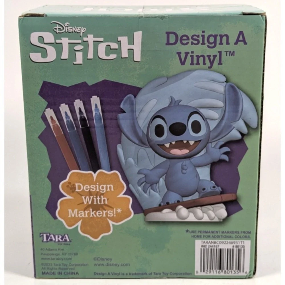 TARA Disney Stitch Design A Vinyl Art Activity Set w/ 4 Markers New in Box
